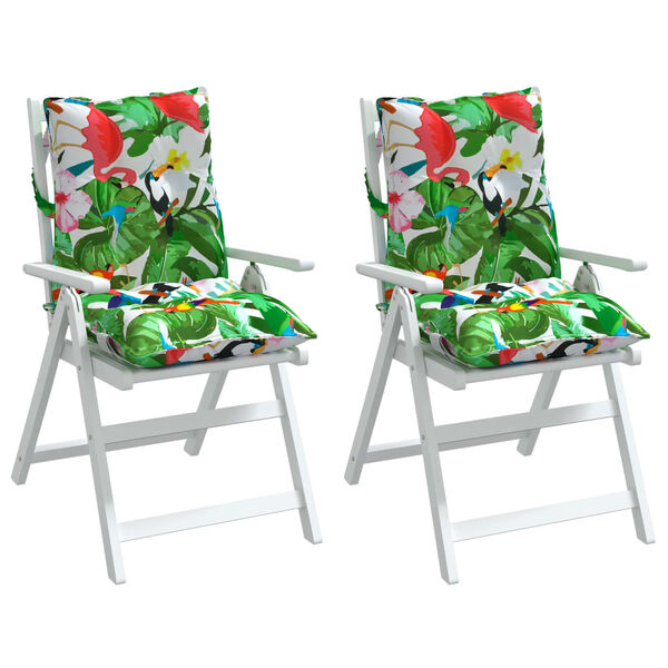 vidaXL Podložky na stoličky n&iacute;zke operadlo 2 ks viacfarebn&eacute; l&aacute;tka