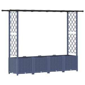 vidaXL Vyv&yacute;&scaron;en&yacute; z&aacute;hon s mriežkou a strechou Siv&aacute; 203 x 40 x 136 cm PP