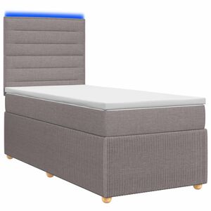 vidaXL LED boxspring posteľ s matracom Sivohned&aacute; 90 x 190 cm L&aacute;tka