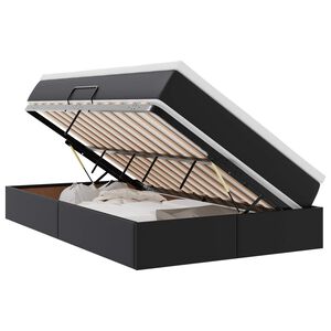 vidaXL Postel s &uacute;ložn&yacute;m prostorem a matrac&iacute; Čierna 120 x 200 cm
