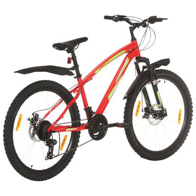 vidaXL Horský bicykel 21 rýchlostí, 26" koleso 36 cm, červený