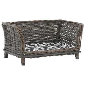 vidaXL Ko&scaron;&iacute;k pre psa s vank&uacute;&scaron;om, siv&yacute; 50x33x30 cm, pr&iacute;rodn&aacute; vŕba