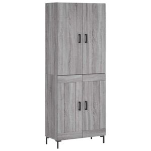 vidaXL Vysok&aacute; skrinka siv&yacute; dub sonoma 69,5x34x180 cm spracovan&eacute; drevo