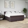 vidaXL Boxspring posteľ s matracom tmavohned&aacute; 200x200 cm l&aacute;tka