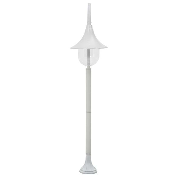 vidaXL Záhradná stĺpová lampa E27 120 cm hliníková biela