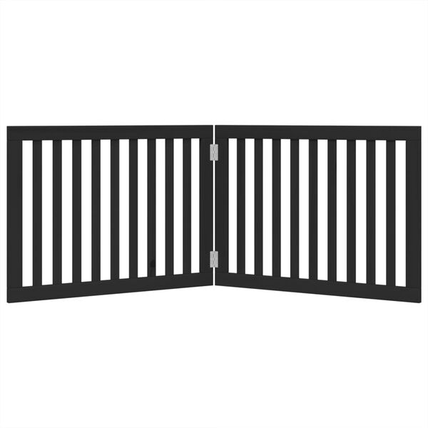 vidaXL Br&aacute;na pre psa skladacia 2 panely čierna 160 cm topoľov&eacute; drevo