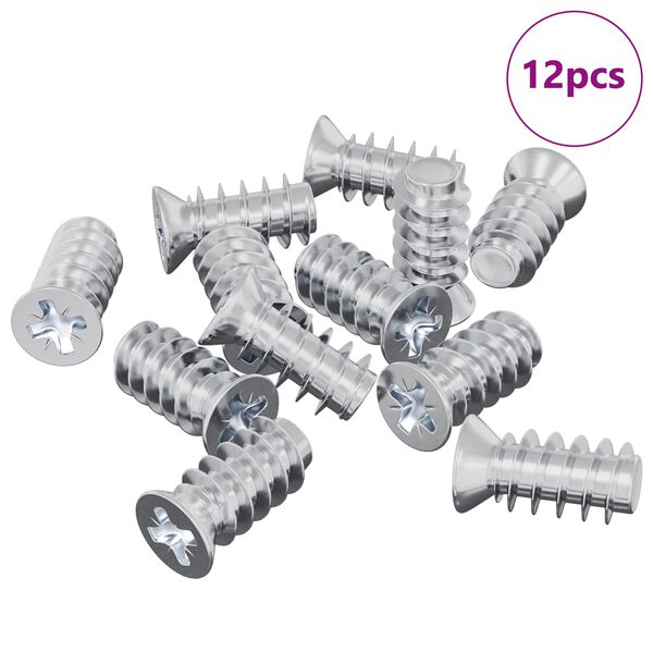 vidaXL Skrutka 12 pcs Strieborn&aacute; M6 x 12 mm Železo