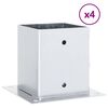 vidaXL Podnože stĺpikov &scaron;tvorcov&eacute; 4 ks Strieborn&aacute; 121x121 mm