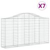 vidaXL Obl&uacute;kov&eacute; gabi&oacute;nov&eacute; ko&scaron;e 7ks 200x30x100/120cm pozinkovan&eacute; železo