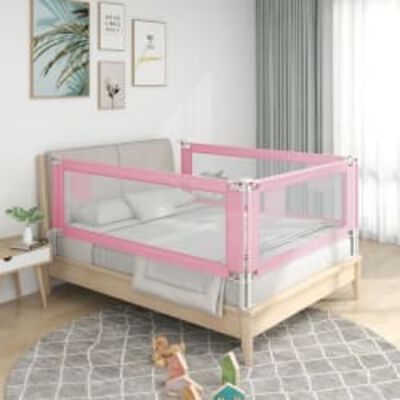 vidaXL Zábrana na detskú posteľ ružová 140x25 cm látka