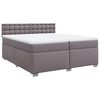 vidaXL Boxspring posteľ s matracom siv&aacute; 200x200 cm umel&aacute; koža