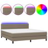 vidaXL Posteľ boxsping s matracom a LED sivohned&aacute; 160x200 cm l&aacute;tka