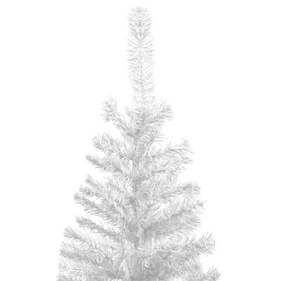 vidaXL Osvetlený umelý vianočný stromček s guľami L 240 cm, biely