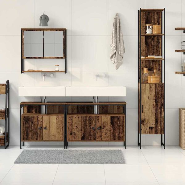 vidaXL Sada k&uacute;peľňov&eacute;ho n&aacute;bytku 4 pcs Star&eacute; drevo Kompozitn&eacute; drevo