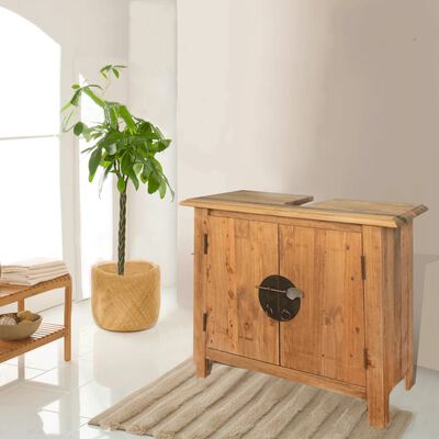 vidaXL Súprava kúpeľňového nábytku z recyklovaného borovicového dreva