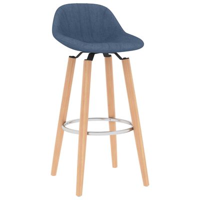 vidaXL Barové stoličky 2 ks, modré, látka