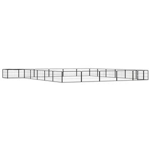 vidaXL Ohr&aacute;dka pre psov 20 panelov čierna 100x50 cm pr&aacute;&scaron;kovan&aacute; oceľ