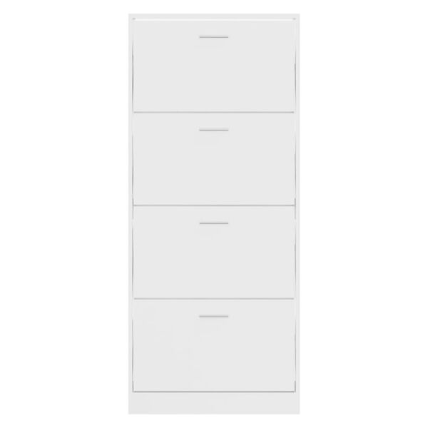 vidaXL Botn&iacute;k leskl&yacute; biely 63x24x147 cm spracovan&eacute; drevo