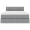 vidaXL Postel s &uacute;ložn&yacute;m prostorem a matrac&iacute; Svetlosiv&aacute; 140 x 200 cm