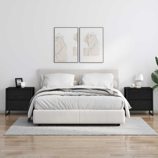 vidaXL Nočn&yacute; stol&iacute;k so z&aacute;suvkou 2 pcs Čierny dub 50 x 39.5 x 50 cm