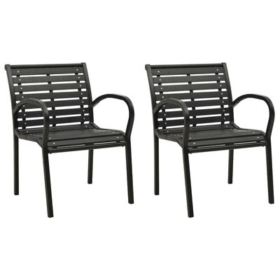 vidaXL Záhradné stoličky 2 ks čierne oceľové a WPC