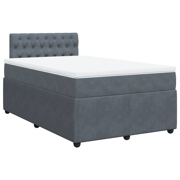 vidaXL Boxspring posteľ s matracom, tmavosiv&aacute; 120x190 cm, zamat