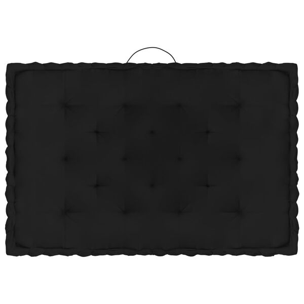 vidaXL Podlahov&eacute; podložky na paletov&yacute; n&aacute;bytok 7 ks čierne bavlna