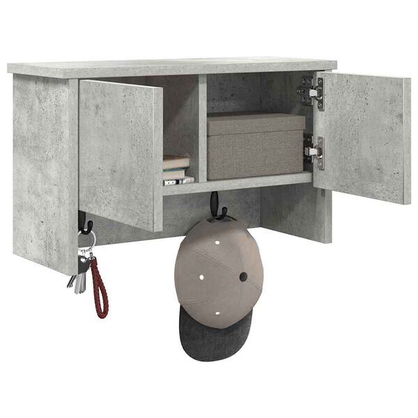 vidaXL Ve&scaron;iak na stenu Bet&oacute;nov&aacute; &scaron;ed&aacute; 50 x 20 x 30 cm Kompozitn&eacute; drevo