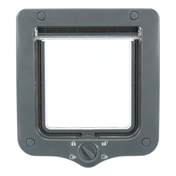 TRIXIE Štvorité prechodné dvierka pre mačky s 2 tunelmi sivé