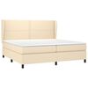 vidaXL Boxspring posteľ s matracom kr&eacute;mov&aacute; 200x200 cm l&aacute;tka
