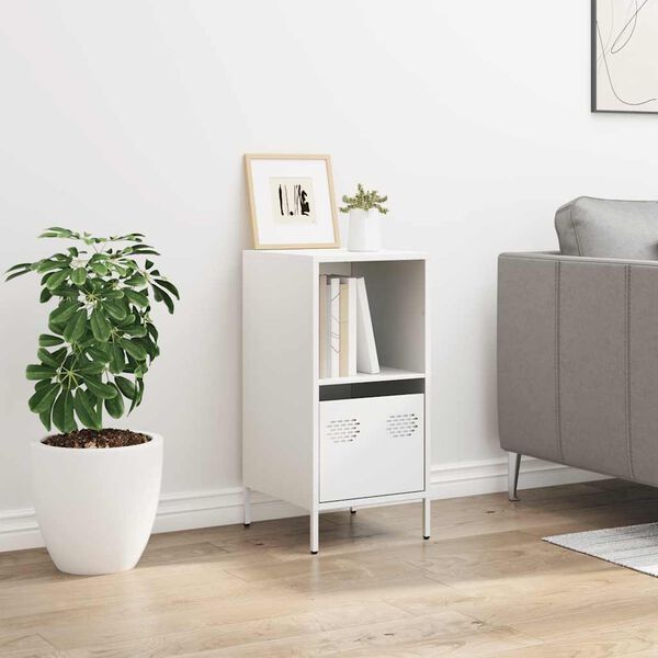 vidaXL Komoda biela 35x39x73,5 cm oceľ valcovan&aacute; za studena