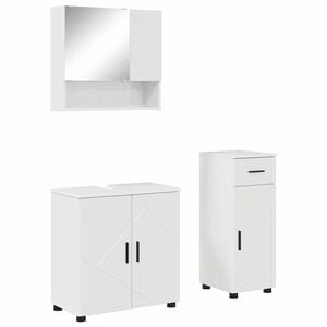 vidaXL Sada k&uacute;peľňov&eacute;ho n&aacute;bytku so z&aacute;suvkou 3 pcs Vysok&yacute; lesk bielej