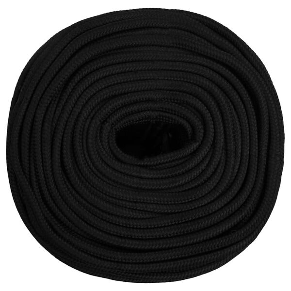 vidaXL Pracovn&eacute; lano čierne 8 mm 500 m polyester