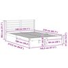 vidaXL Rám postele Biela 140 x 210 cm Masívne borovicové drevo