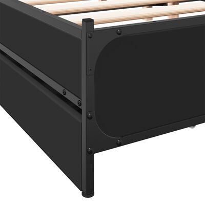 vidaXL Posteľný rám so zásuvkami čierny 120x200 cm kompozitné drevo