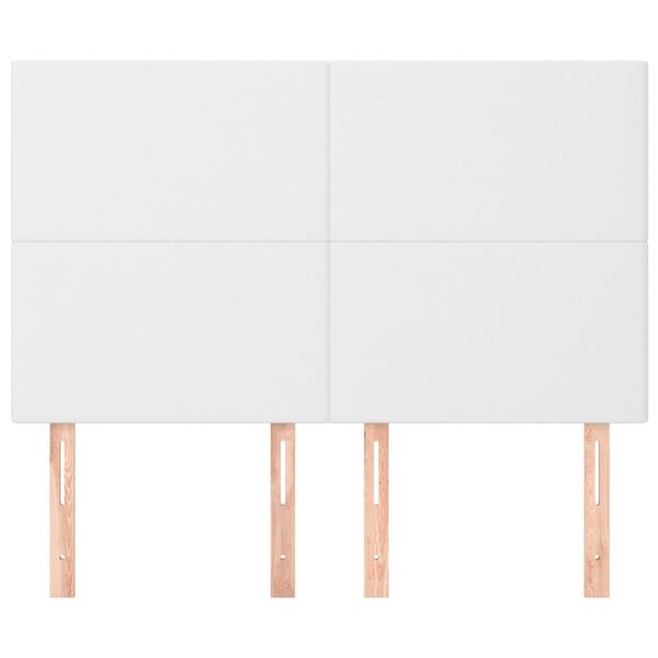 vidaXL Čelo postele biele 144x5x118/128 cm umel&aacute; koža