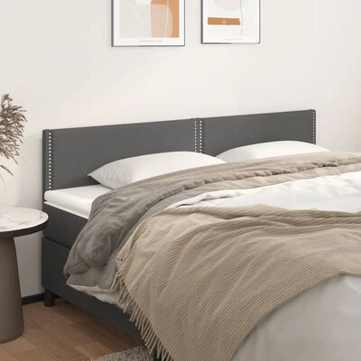 vidaXL Čelá postele 2 ks sivé 90x5x78/88 cm umelá koža