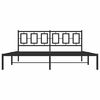 vidaXL Kovov&yacute; r&aacute;m postele s čelom čierny 183x213 cm