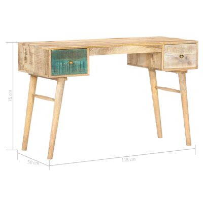 vidaXL Písací stôl 118x50x75 cm, mangový masív