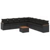 vidaXL Patio Sofa Set 9-miestne Black