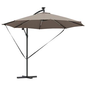 vidaXL Slnečn&iacute;k 294 x 294 x 248 cm Polyester a hlin&iacute;k Sivohned&aacute;