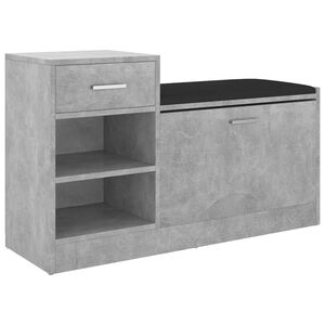 vidaXL Lavica na top&aacute;nky bet&oacute;nov&aacute; siv&aacute; 94,5x31x57 cm kompozitn&eacute; drevo