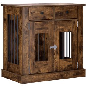 vidaXL N&aacute;bytok pre psa Dymov&yacute; dub 80 x 47,5 x 80 cm Kompozitn&eacute; drevo