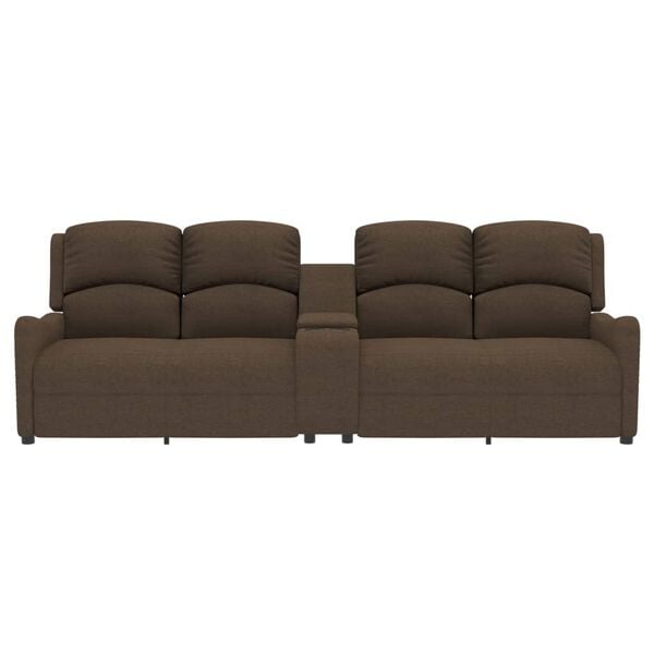 vidaXL 4-miestne sklápacie masážne kreslo+držiaky na poháre, hnedé