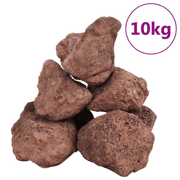 vidaXL Sopečn&eacute; kamene 10 kg červen&eacute; 10-30 mm