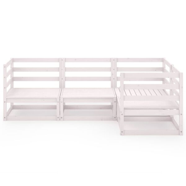 vidaXL 4-dielna z&aacute;hradn&aacute; sedacia s&uacute;prava biela borovicov&yacute; mas&iacute;v