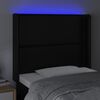 vidaXL Čelo postele s LED čierne 93x16x118/128 cm umel&aacute; koža