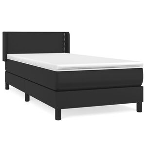 vidaXL Boxspring posteľ s matracom čierny 90x190 cm umel&aacute; koža
