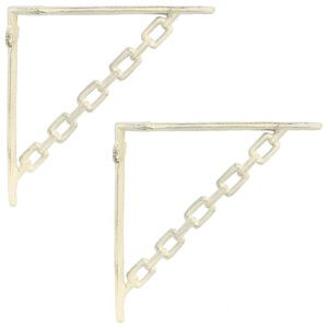 vidaXL N&aacute;stenn&eacute; police 2 ks Antick&aacute; biela 10.5 x 10.5 x 3 cm Oceľ