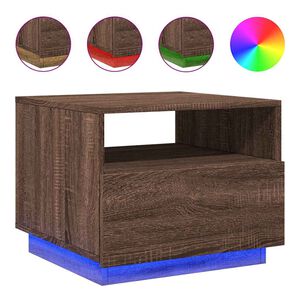 vidaXL Konferenčn&yacute; stol&iacute;k s LED svetlami hned&yacute; dub 50x49x40 cm